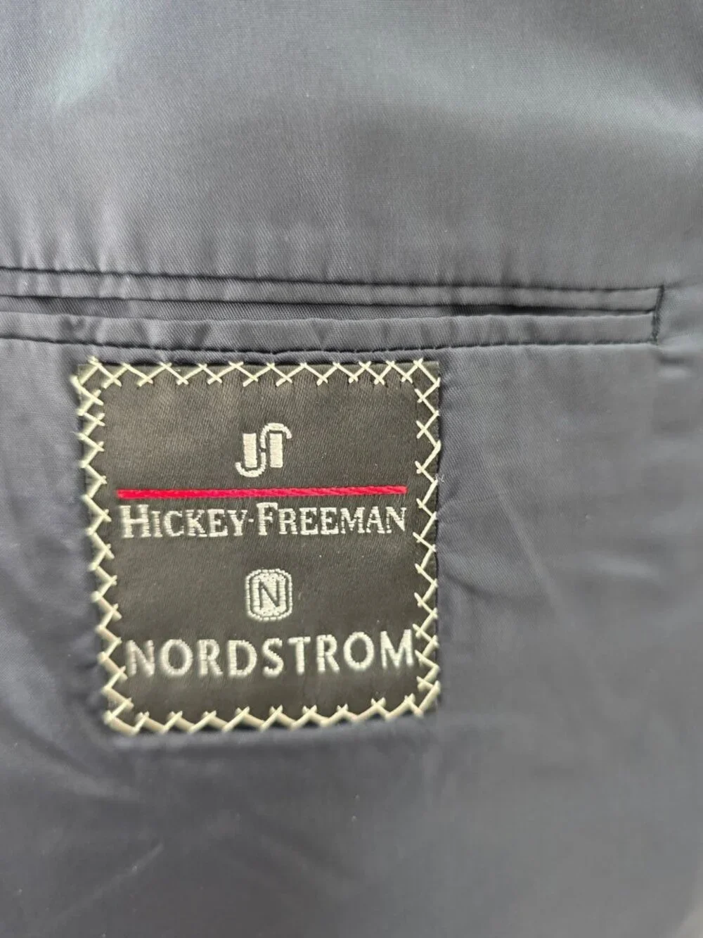 Hickey Freeman Nordstrom Blazer 44L Navy Pinstripe Wool Canvassed Sport Coat USA